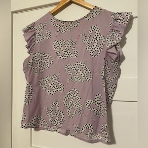 Nooworks Lavender Women’s XL Snake Ruffle Blouse